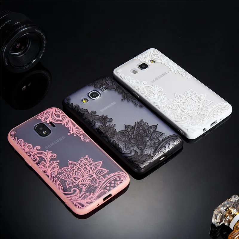 

Lace Floral Phone Case on for Samsung Galaxy J3 J5 J7 2016 J2 Prime A3 A5 A7 2017 Case Slim Clear Soft TPU+PC Hard Back Cover