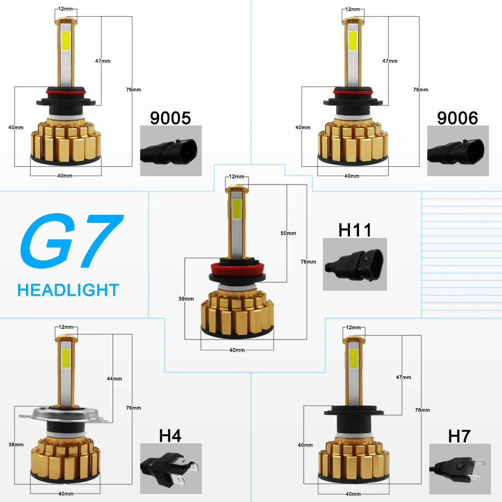 AOTOMONARCH Hot Sale 4 Sides H7 LED Car Headlight H4 H11 H8 H9 9005 9006 LED Car Light Lamp Super Bright 6000K 8000lm Box DE AOTOMONARCH Hot Sale 4 Sides H7 LED Car Headlight H4 H11 H8 H9 9005 9006 LED Car Light Lamp Super Bright 6000K 8000lm Box DE