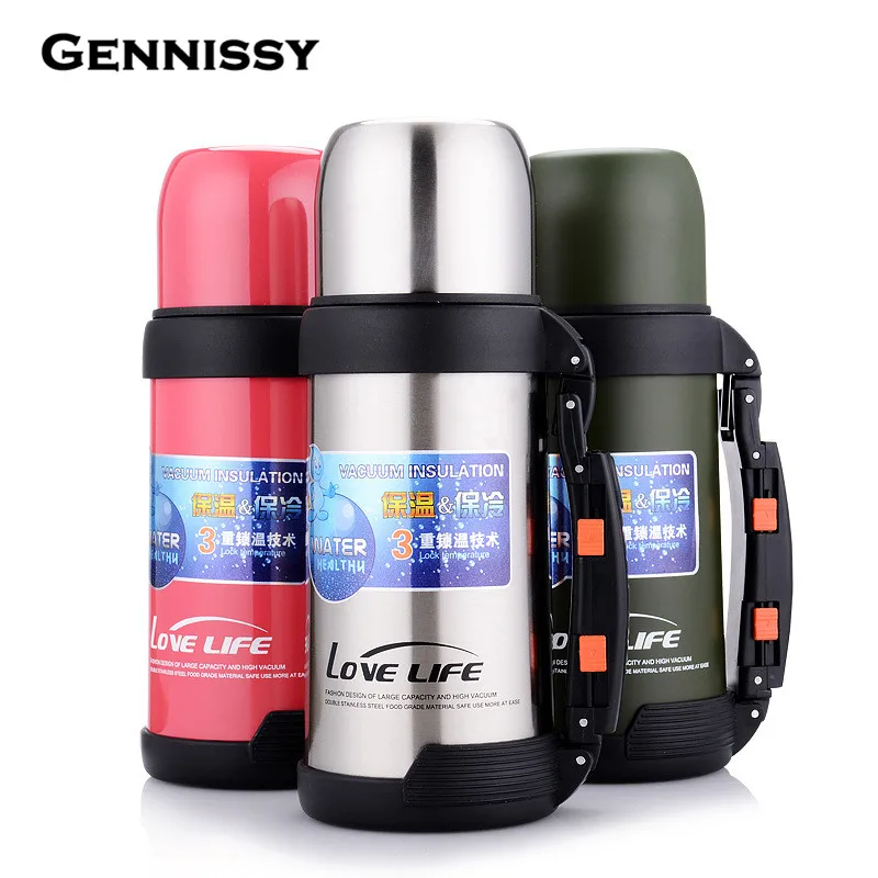 GENNISSY NEW Brand My Good Qualiy Thermos Water Bottle Big Size 750ml/1000ml/1500ml/1800ml