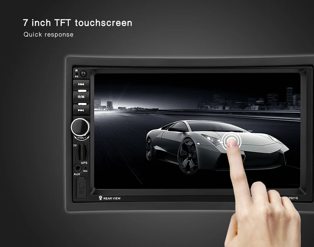 7 inch Car MP5 Player GPS Navigation 2 Din Bluetooth Multimedia FM Auto Radio With Rear View Camera Remote Control European Map