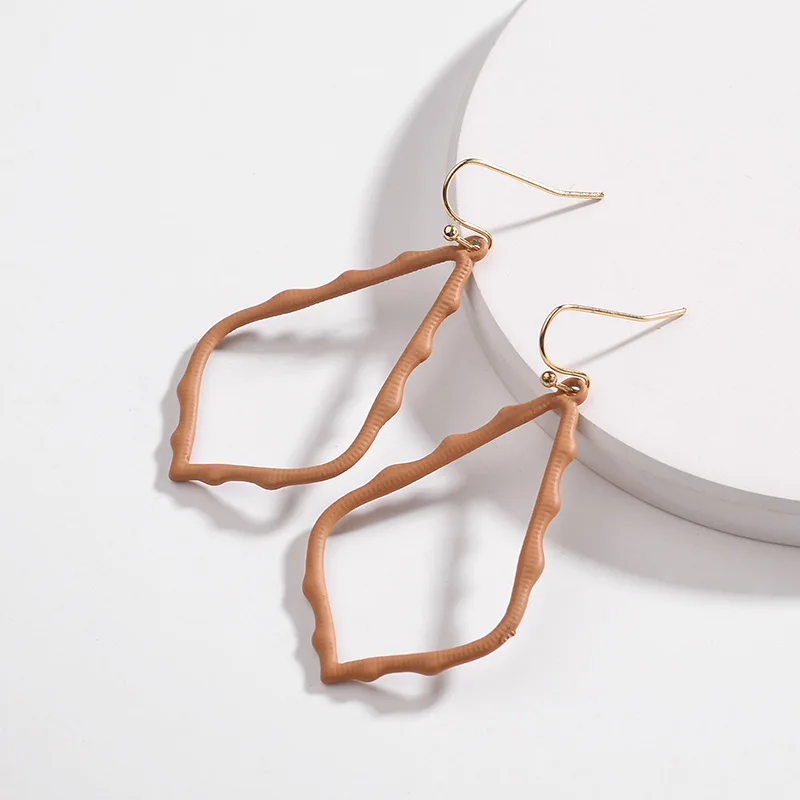 7 Colors Designer Frame Teardrop Earrings for Women Fashion Jewelry Painting Metal Water Drop Earrings Statement Ks Earrings