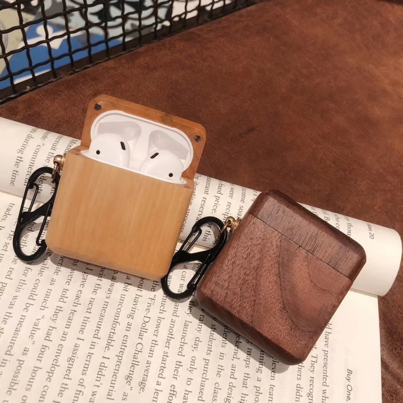 

Solid Wood Headphone Protective Cover for Apple Airpods Case Accessories Wooden Bluetooth Wireless Earphone Air Pods Case