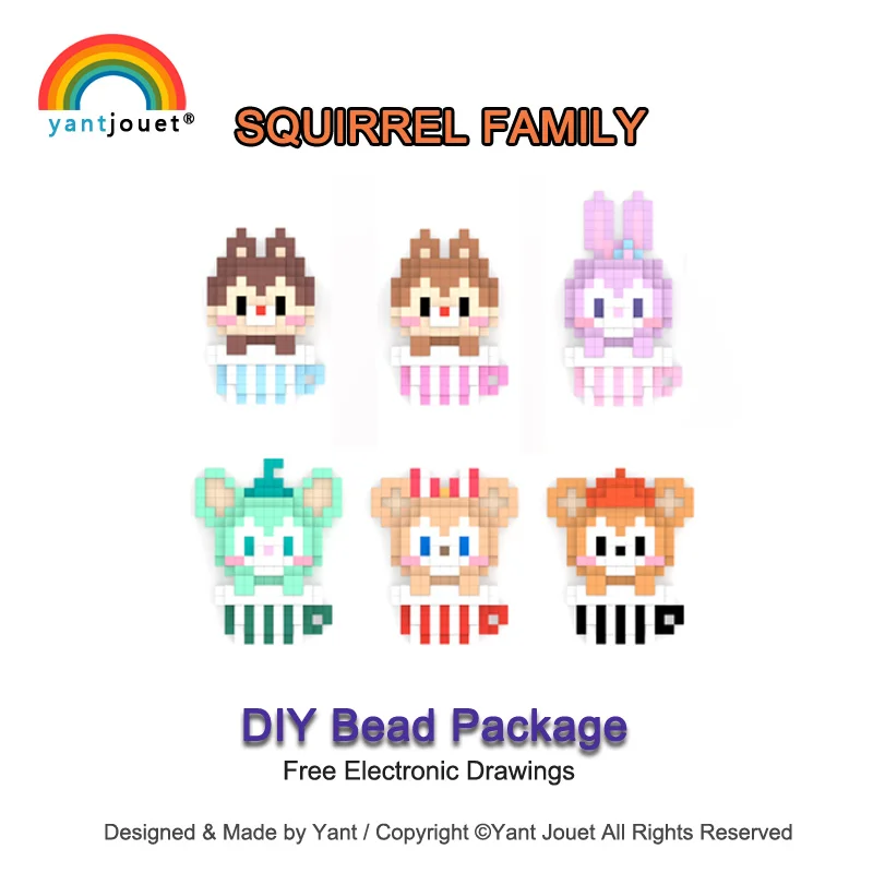 

Yant Jouet DIY Beads The Squirrel Family Package Fridge Magnet Birthday Gift Model Hama Perler High Quality Handmade Toy Blocks