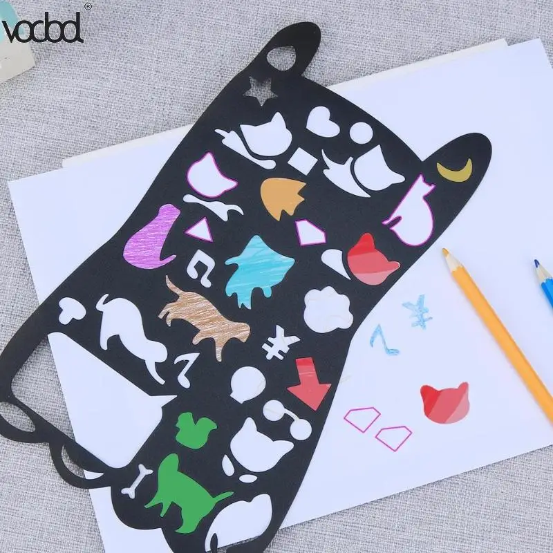 

Animal Design Drawing Template Ruler Kids Painting Tool Stencils for DIY Scrapbooking Pochoir Stationery Supplies Craft Gifts