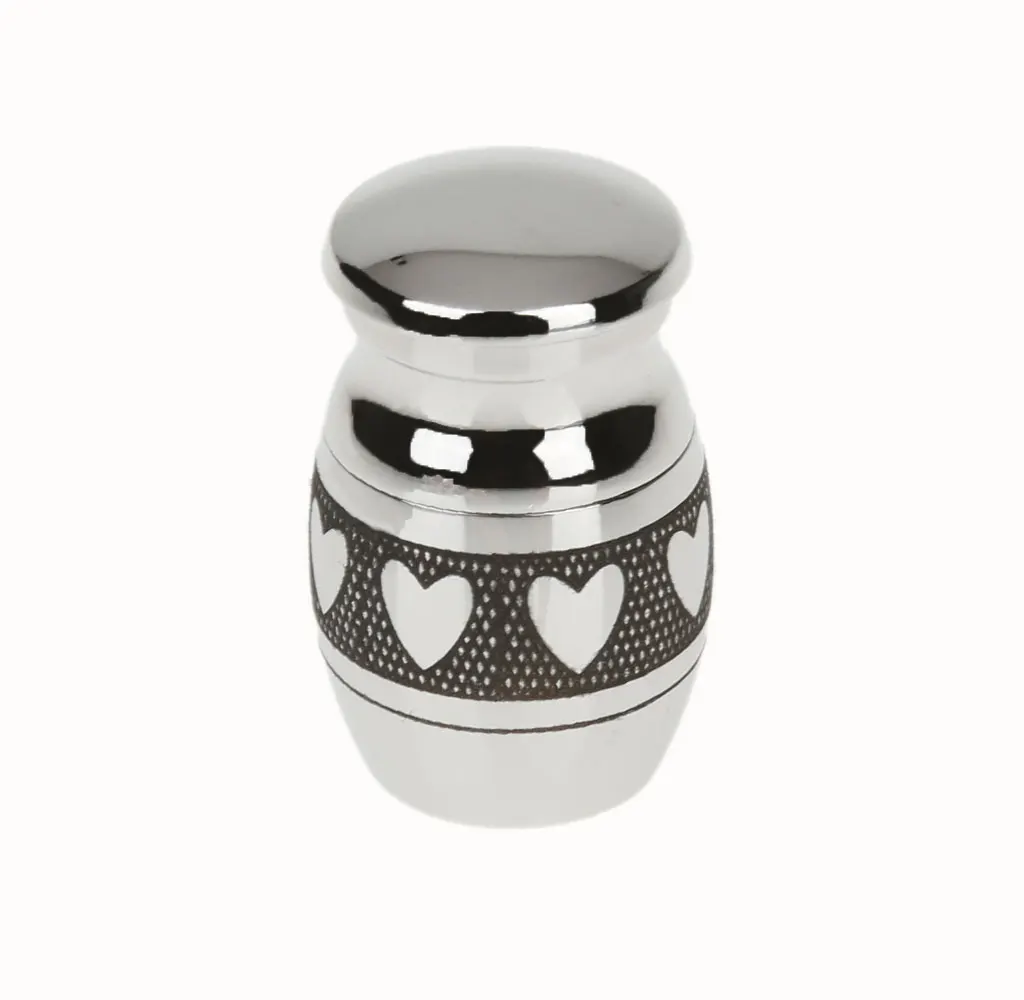 6pcs/Set Stainless Steel Cremation Urn Ash Memorial Container Pendant Keepsake Painted with Pigeon Heart Love You Infinity