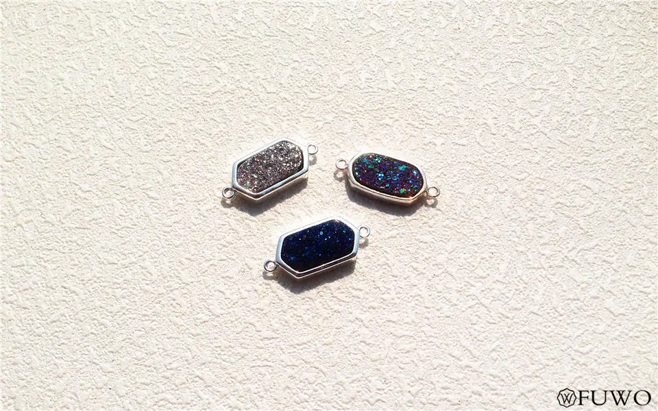 Aura Druzy Agate Bezel Connector 7