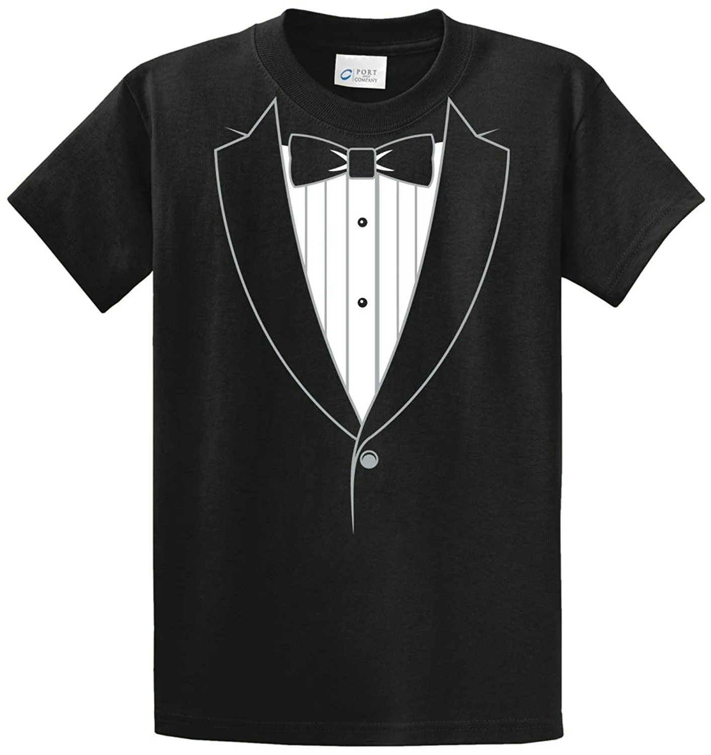 Cotton Summer 2018 3d Black Tie Tuxedo Printed Tee Shirt Tshirts