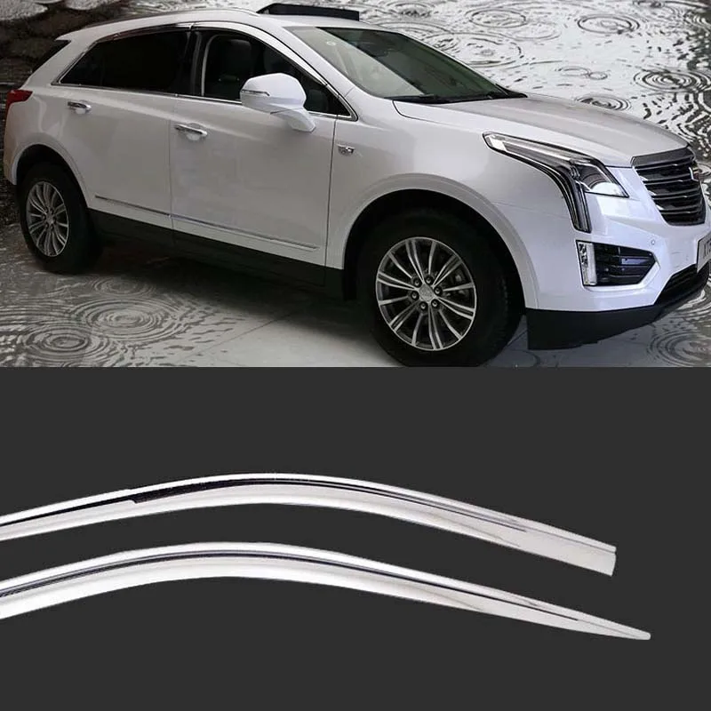 1 Set Brand New Chrome Side Vent Sun Shade Window Visors Rain Guard Deflectors For VW Teramont 2017-2018