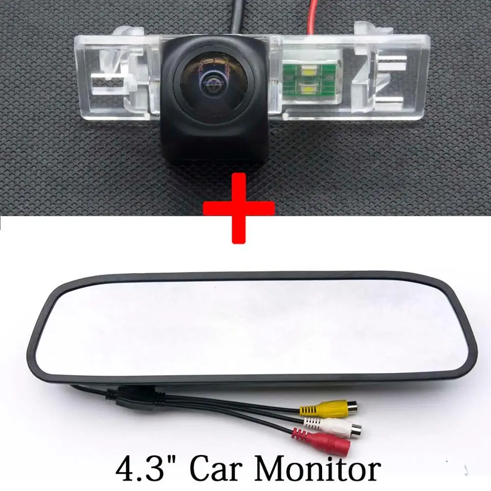 Рыбий глаз 1080P MCCD Starlight Автомобильная резервная камера заднего вида для peugeot 307 308 408 508 Nissan Sunny X-Trail Pathfinder Geely MK - Название цвета: Camera 4.3 Mirror