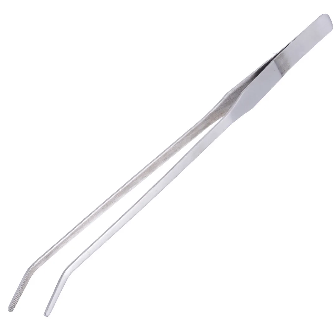 1pc Fish Tank Live Water Plant Tweezers Long Tongs Aquarium Stainless Steel Tweezer  27cm Length Elbow Stright