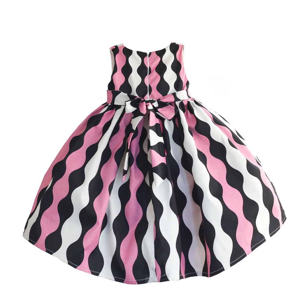 Платье для девочек с геометрическим принтом; Летнее Детское платье-майка; платья принцессы для девочек; бальное платье для дня рождения; размеры От 2 до 7 лет