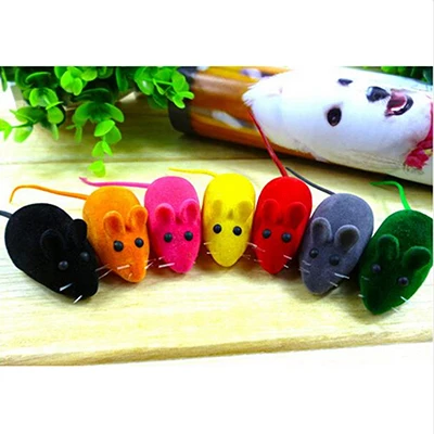 Funny False Mouse Rat Toy For Cat Kitten Colorful Plush Mini Mouse Toys Pets Cat Playing Toy Cat Playing Mice Toys 2Pcs