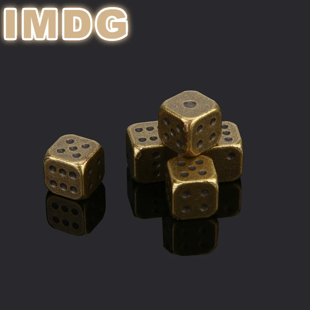 

5 Pcs / Set 2018 New Metal Dice Silver Bronze Golden dice Bar Supplies KTV Mahjong Chess Dice 13mm