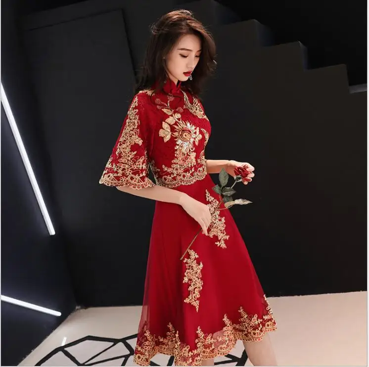 Chinese Dream Show Clothing Simple Pregnant Women Dress Luxury Lace Embroidery Wedding Dresses Sweetheart Elegant Vestido Bride