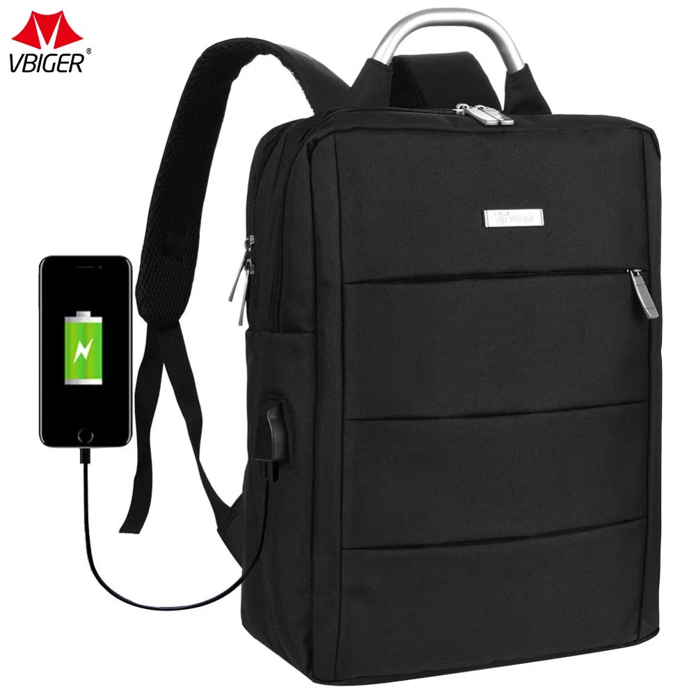 

Vbiger Large-capacity Laptop Backpack Practical Multi-functional Computer Bag with USB Charging Port 14'' Laptop For Men