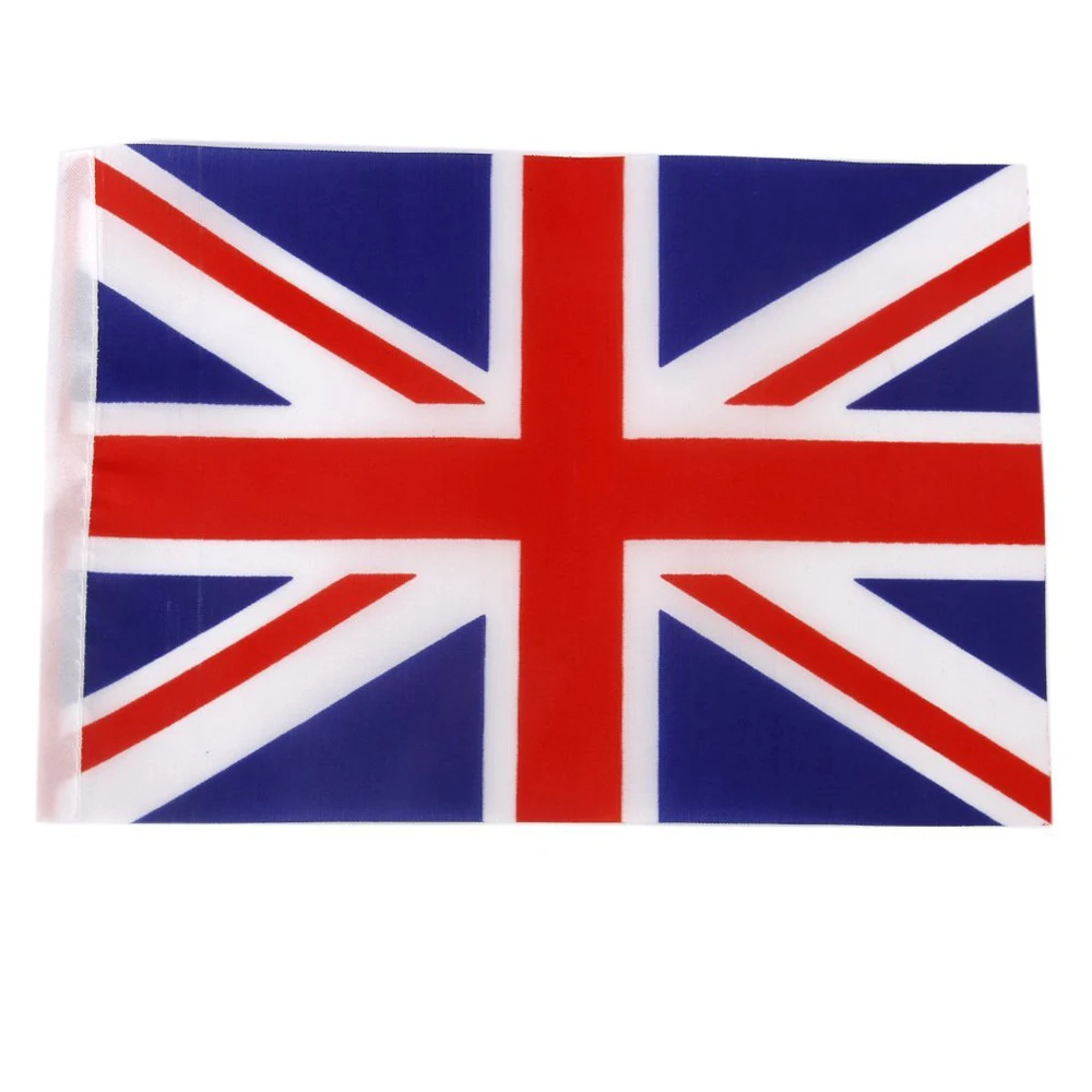 Lhbl Hand Waving Union Jack Flags Plastic Poles 21 X 14cm Pack Of