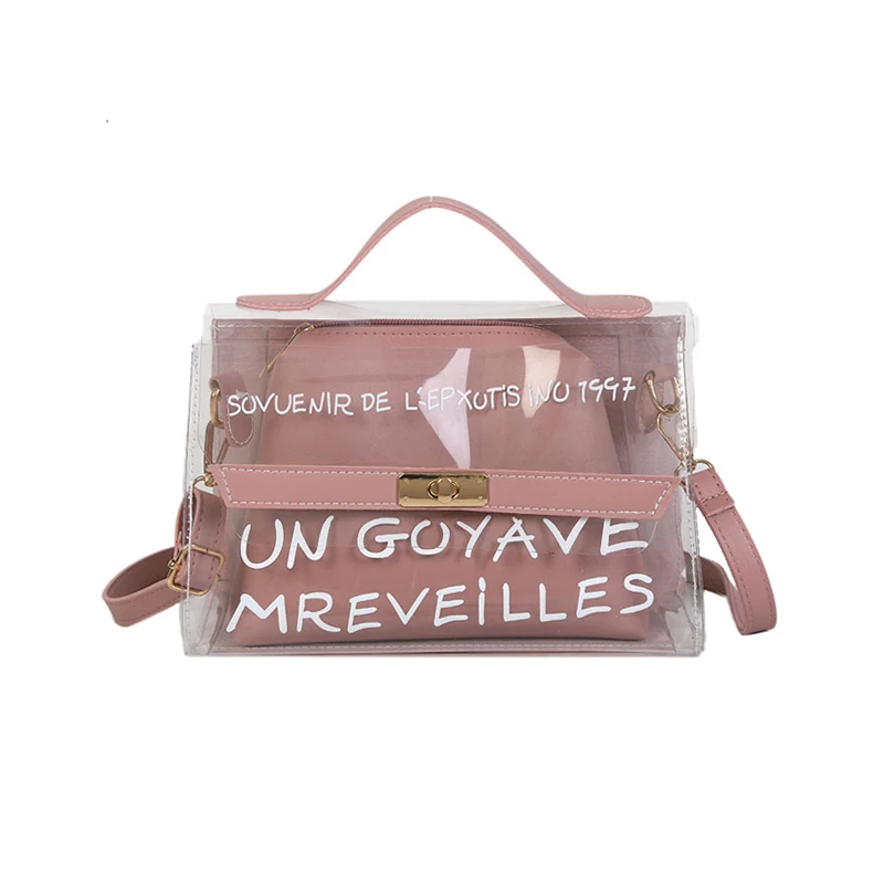 Hot Women Fashon Letter Transparent Handbag INS Popular Female Mini Shoulder Bags Travel Lady Exquisite Design Crossbody SS3480 (14)