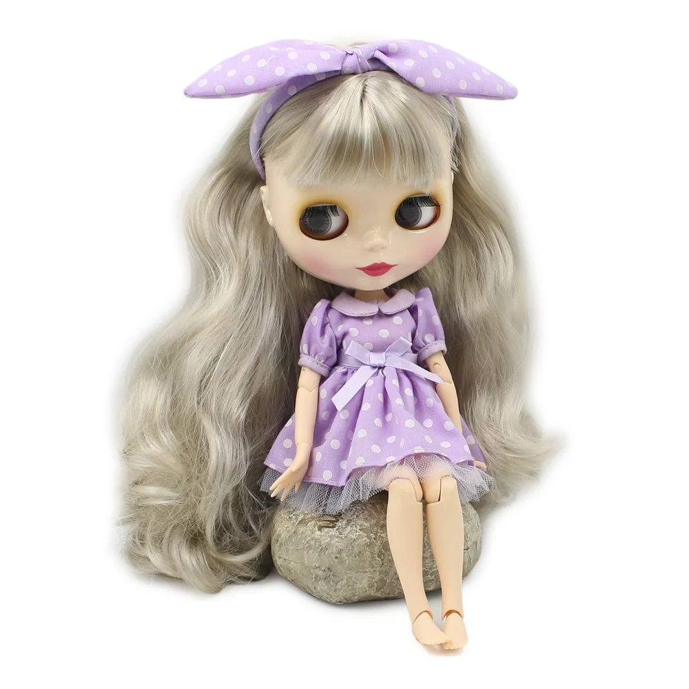 Ледяная кукла DBS Blyth 1/6 bjd игрушка шарнир тела блестящее лицо серебряные серые