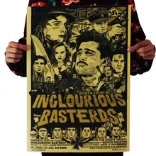 Бесславные ублюдки оберточная бумага в винтажном стиле постер из фильма карта домашний декор художественные принадлежности ретро-плакаты и принты