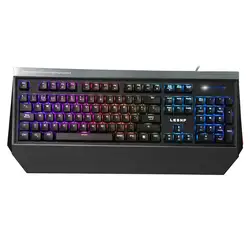 LESHP 105 клавиш Подсветка клавиатуры Регулируемая яркость и частота проводной мультимедийный RGB Механическая игровая клавиатура
