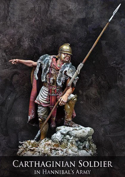 

1/24 Scale Unpainted Resin Figure carthaginian soldier in hannibal's army 75mm