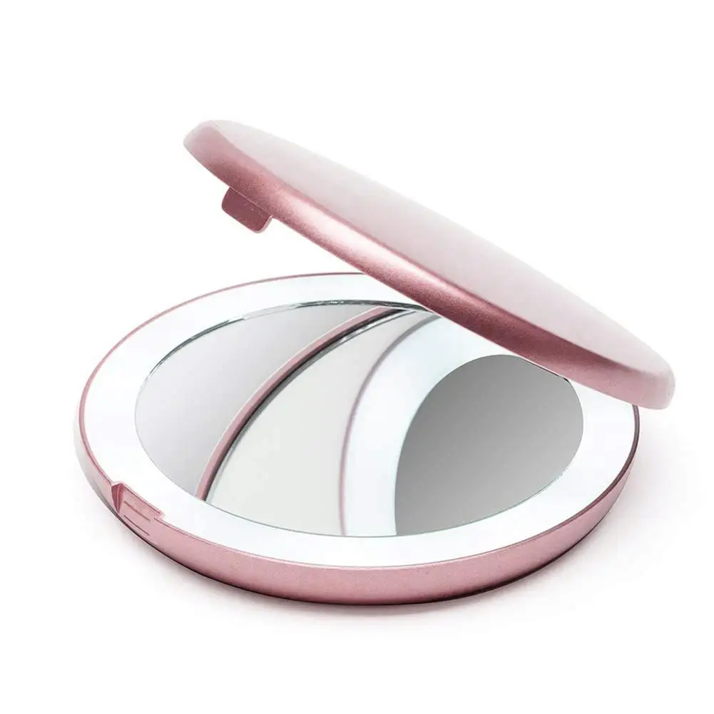 Компактное зеркало для макияжа портативное освещение зеркало 1X/5X Увеличительное для сумки кошелек для путешествий ультра-тонкий реальный вид стильный элегантный