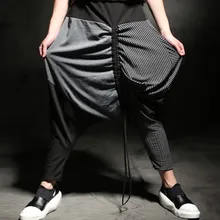 Мужские брюки-шаровары Хип-хоп хип-хоп летние модные Свободные Лоскутные зауженные повседневные брюки dj