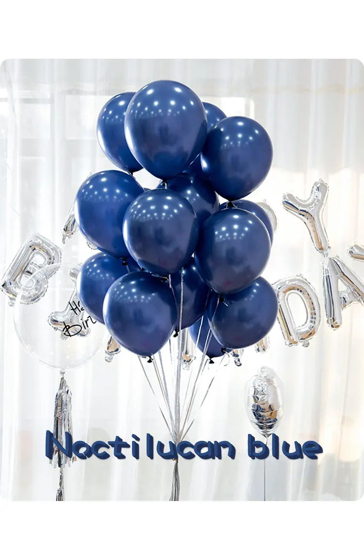 1 Set 12 inch Noctiluca blue Latex balloon 18 inch Heart Matte dark blue balloons Birthday wedding party decoration supplies