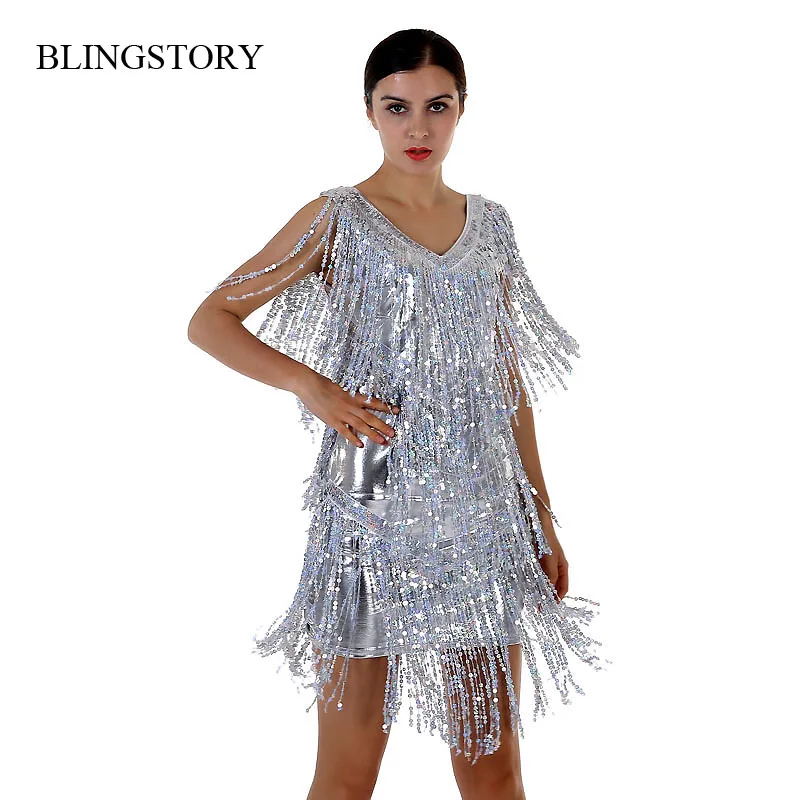 

new arrivals 2016 spring women sequine elegant beautiful dresses Gold Silver Dropshipping KR4007-4