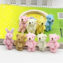 5pc bonito pingente de pelúcia simulação urso animal boneca brinquedo de pelúcia crianças presente de aniversário boneca chaveiro saco decorações acessórios 3.5cm