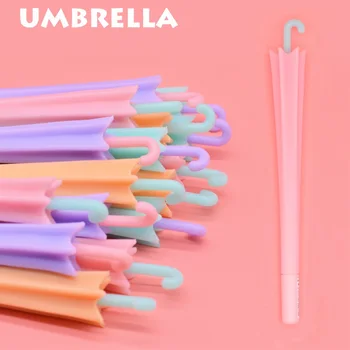 

4 pcs Umbrella gel pen Macaron color 0.5mm ball pen Black ink pen Stationery Office School supplies Canetas escolar FB584