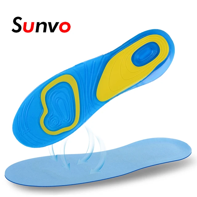 For Silicone Gel Insoles Shock Absorption Sports Sunvo Sneaker Flc1JuK3T
