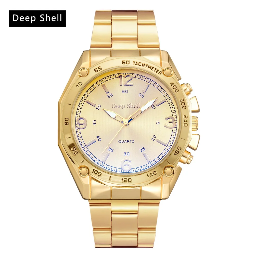 

Deep Shell Top Brand Luxury Gold Steel Strap Sport Quartz Men Watches Military Wrist Watch Male Business Dress Clock relogio