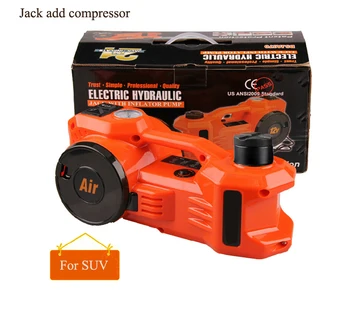

free shipping 2 functions electric hydraulic jack and inflating pump for suv lift
