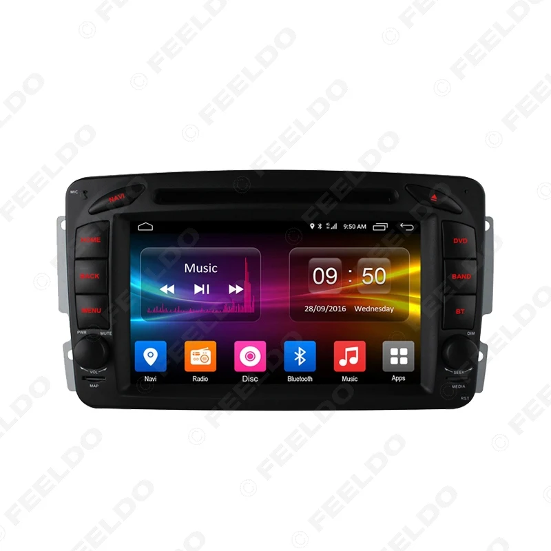 Perfect FEELDO 7" Android 6.0 (64bit) DDR3 2G/16G/4G Car DVD GPS Radio Head Unit For Mercedes Benz Vaneo/Viano/Vito/C-Class W203 #2782 1