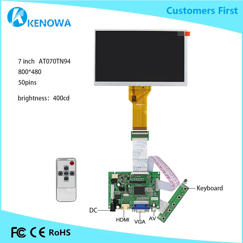 

7" tablet pc LCD display for innolux AT070TN94 AT070TN92 AT070TN90 v1 v.1 AT070TN93 LCD screen With Driver Board Mainboard