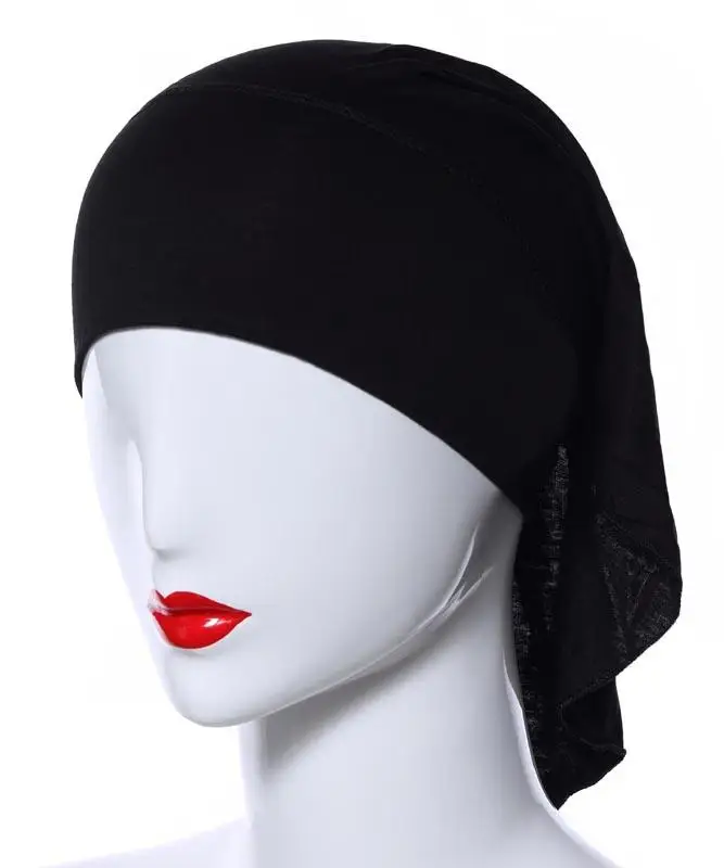 Рамадан, женская шапочка с шарфом, внутренняя Кепка, Шапка-бини, однотонная шляпа, головной убор, арабский шарф-труба