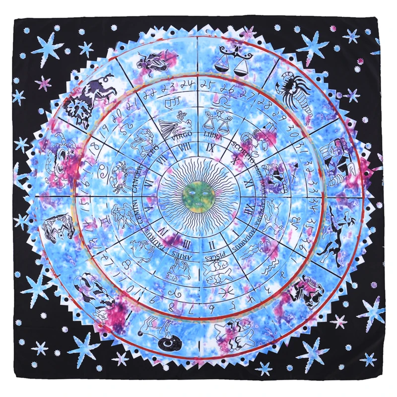 

Tarot Card Divination Tablecloth For Classic Witt Flower Shadow Tarot Divination Prop Astrological Table Rug cloth 100 X 100cm