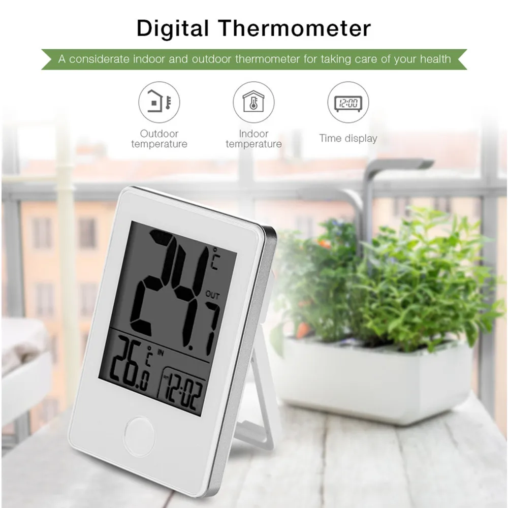 TS-C01 Multifunctional Remote Wireless Digital Thermometer Indoor Outdoor Household Temperature Alarm Electronic Table Clock | Инструменты