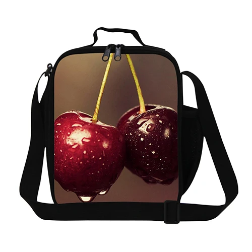 Индивидуальные девушки Ланч сумки для школы, фруктовый принт дети Ланч-бокс сумка, терморабочие Ланч сумки женские герметичный контейнер для обедов - Цвет: Синий