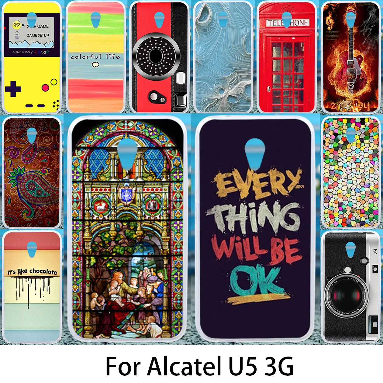 

Akabeila Phone Case For Alcatel U5 3G Cases 4047 4047D 4047Y Silicon Soft TPU Cover 5047D Anti-knock Covers