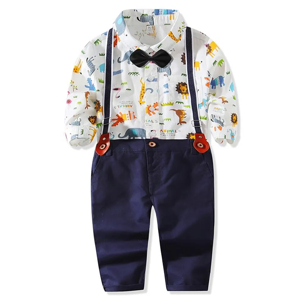 PureMilk/хлопковая одежда для новорожденных; комплект одежды для маленьких мальчиков; рубашки с рисунком и штаны; Одежда Bebe - Цвет: white
