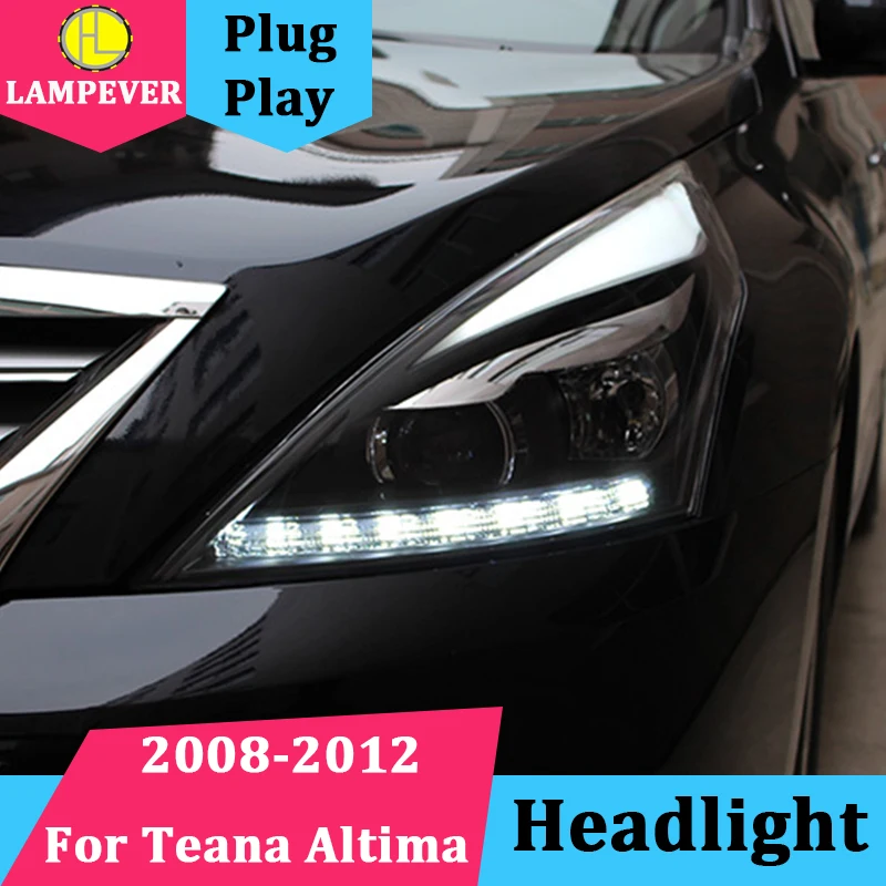 Для Nissan Teana светодиодный фары в сборе 2008-2012 Altima фар ДРЛ объектив двойной луч H7 с hid