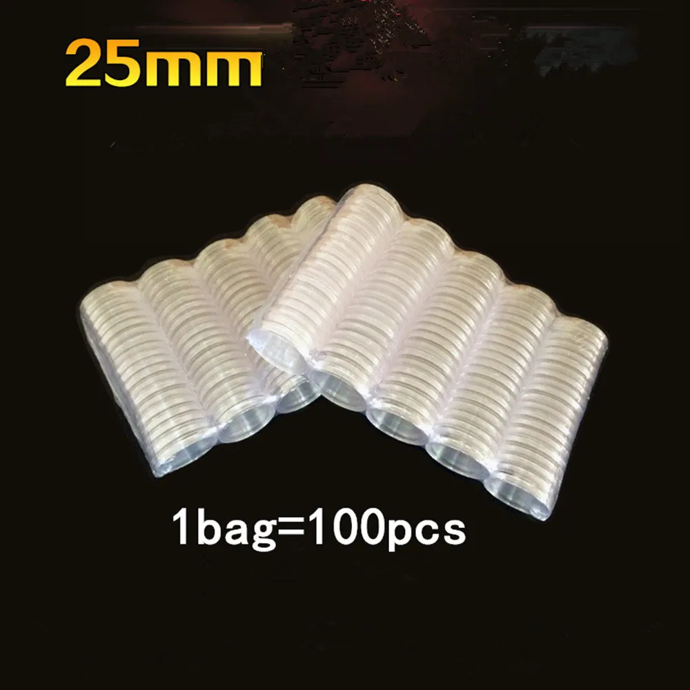 

100pcs Clear Coin Capsules Coin Case Holders 25mm Containers Storage Boxes Organizer Home Decor QLY9012
