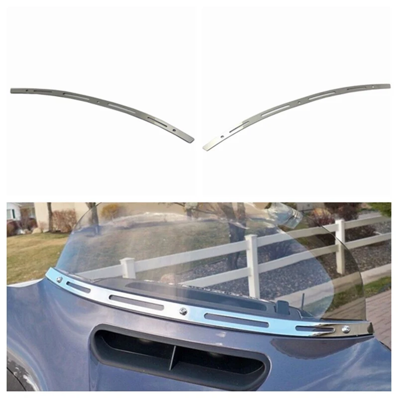 

Motorcycle Stainless Steel Batwing Beveled Windshield Trim For Harley Davidson Touring FLHT FLHTC FLHTCU FLHX 2014+