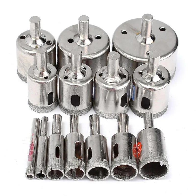 15 in 1 Diamond Metal Tool Drill Bit Sets Hole Saw Set For Glass Ceramic Marble 6mm-50mm T0.01 15 in 1 Diamond Metal Tool Drill Bit Sets Hole Saw Set For Glass Ceramic Marble 6mm-50mm T0.01