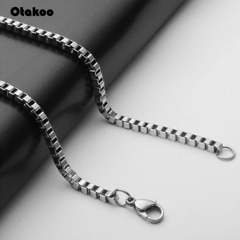 Цепочка для ожерелья Otakoo серебристая цепочка из нержавеющей стали 316L мужчин и