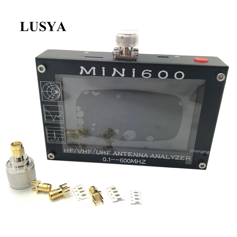 Lusya 4,3 дюймов ЖК-дисплей Mini600 HF антенна УКВ, СКВ анализатор 0,1-600 МГц КСВ метр 1,0-1999 5 В/1.5A для радио C6-007