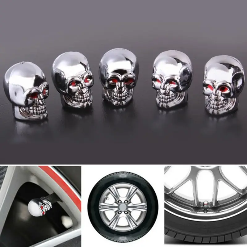 

5Pc Skull Tire Tyre Wheel Car Auto Valves Caps Dust Stem Cover Motocycle Bicycle Jy22 19 dropship