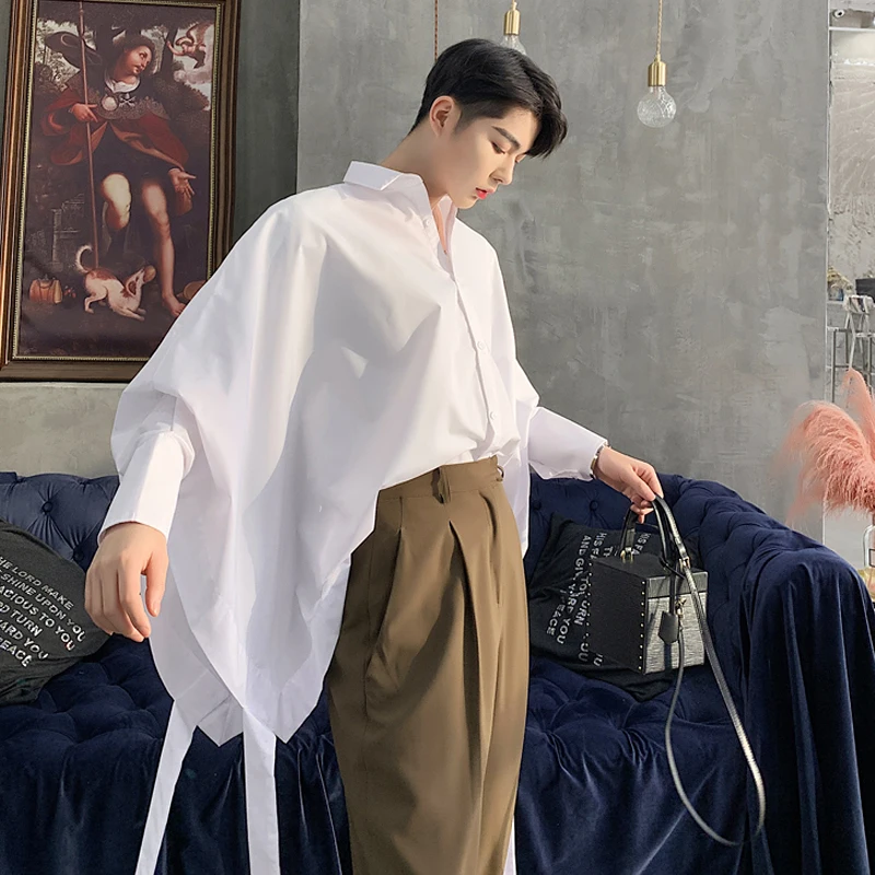 2019One size! Весенняя минималистский рукав летучая мышь стример рубашка tide бренд